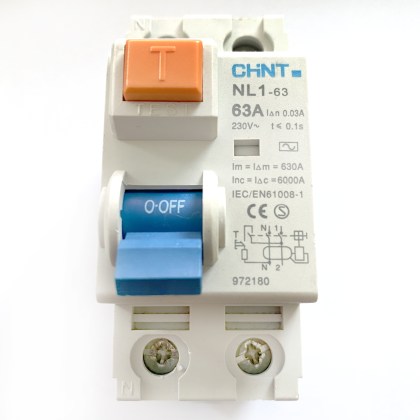 Chint NL1-63 972180 63A 63 Amp 30mA RCD 2 Double Pole Circuit Breaker